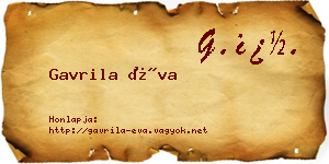 Gavrila Éva névjegykártya